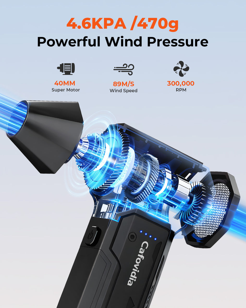 Cafovidia C10 300000RPM Powerful Electric Compressed Air Duster- Portable Turbo Fan for PC,Home,Outdoor,Car-10000mAh Rechargeable Handheld Mini Air Blower