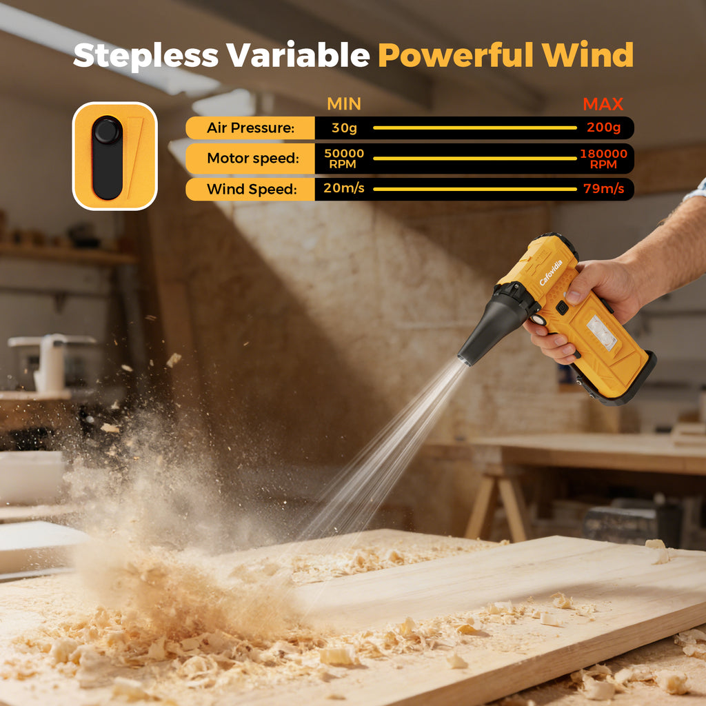 Cafovidia C8 Premium 2-in-1 Compressed Air Duster & Vacuum (180K RPM, 8000mAh)