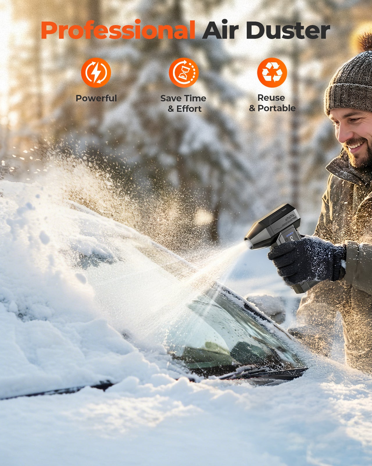 Cafovidia C10 300000RPM Powerful Electric Compressed Air Duster- Portable Turbo Fan for PC,Home,Outdoor,Car-10000mAh Rechargeable Handheld Mini Air Blower